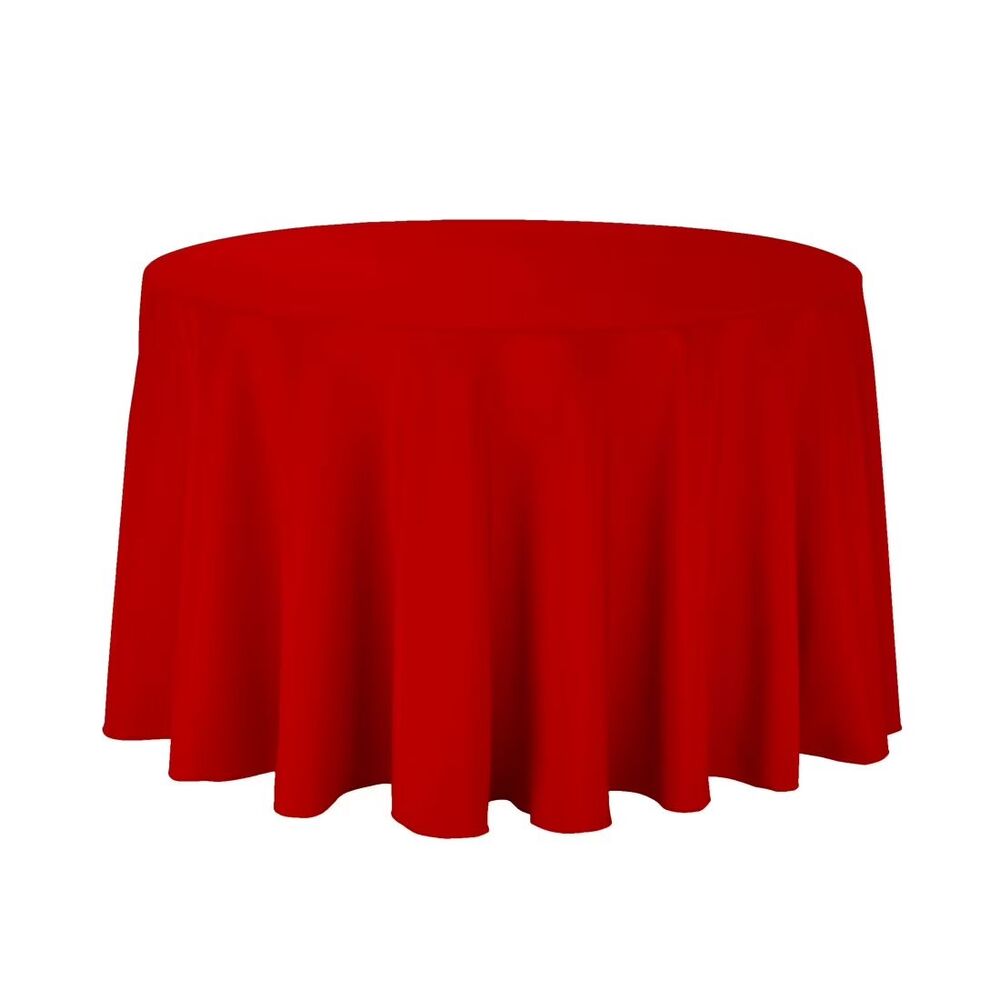 Craft And Party Premium Polyester Tablecloth - 108" Round Red Tablecloth